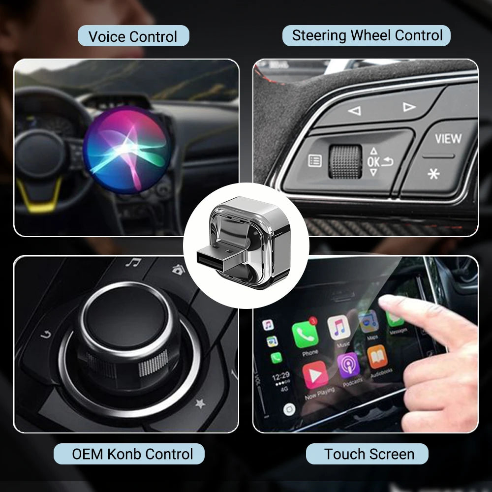 Adaptador Inalámbrico CarPlay + Android Auto 2 en 1