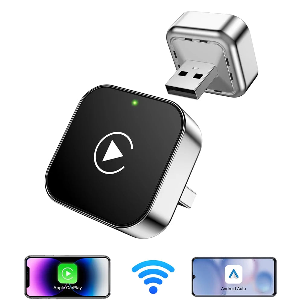 Adaptador Inalámbrico CarPlay + Android Auto 2 en 1