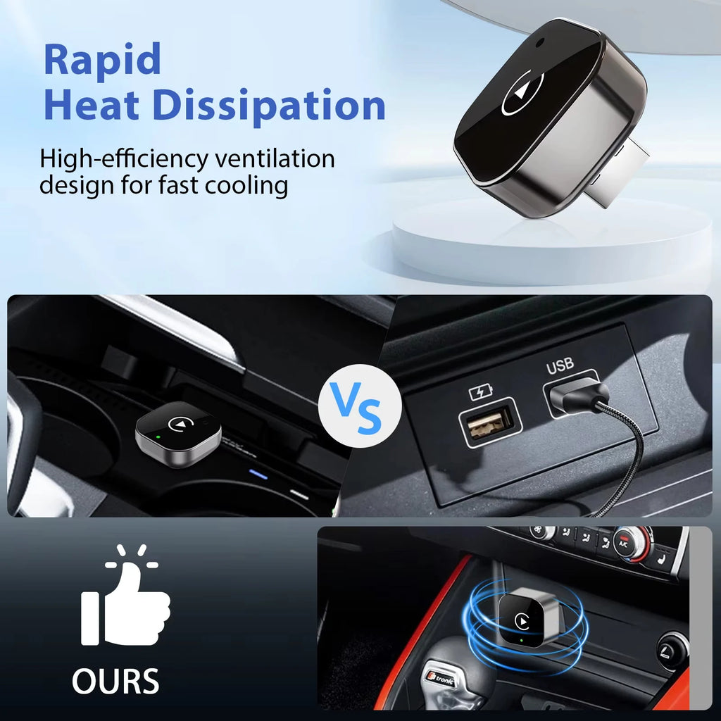 Adaptador Inalámbrico CarPlay + Android Auto 2 en 1